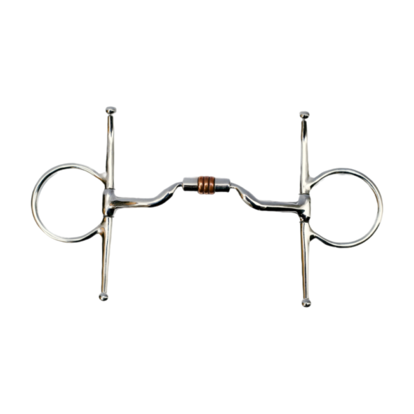 Full Cheek Iron Barrel Snaffle Bit With Copper Rollers